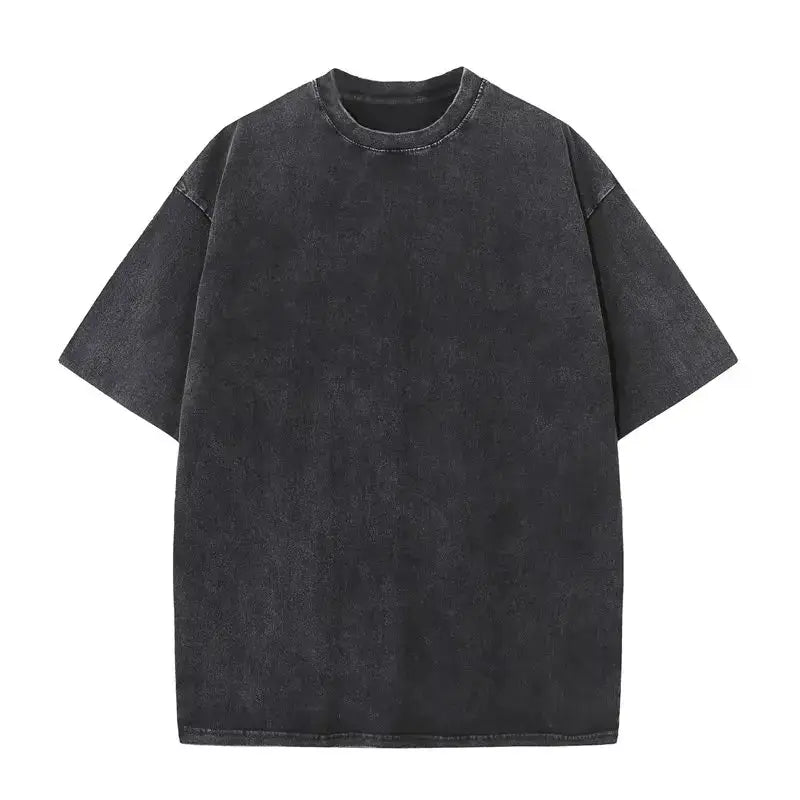 Black oversized cotton t-shirt with relaxed fit and faded texture featuring dragon ball goku vintage washed design