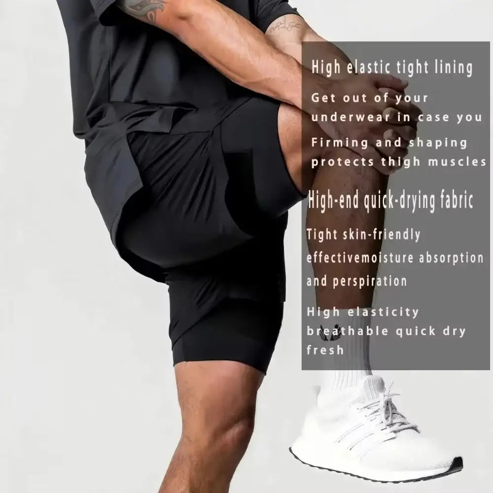 Black high-elastic majin buu 2-in-1 dragon ball anime shorts with quick-drying, moisture-wicking performance