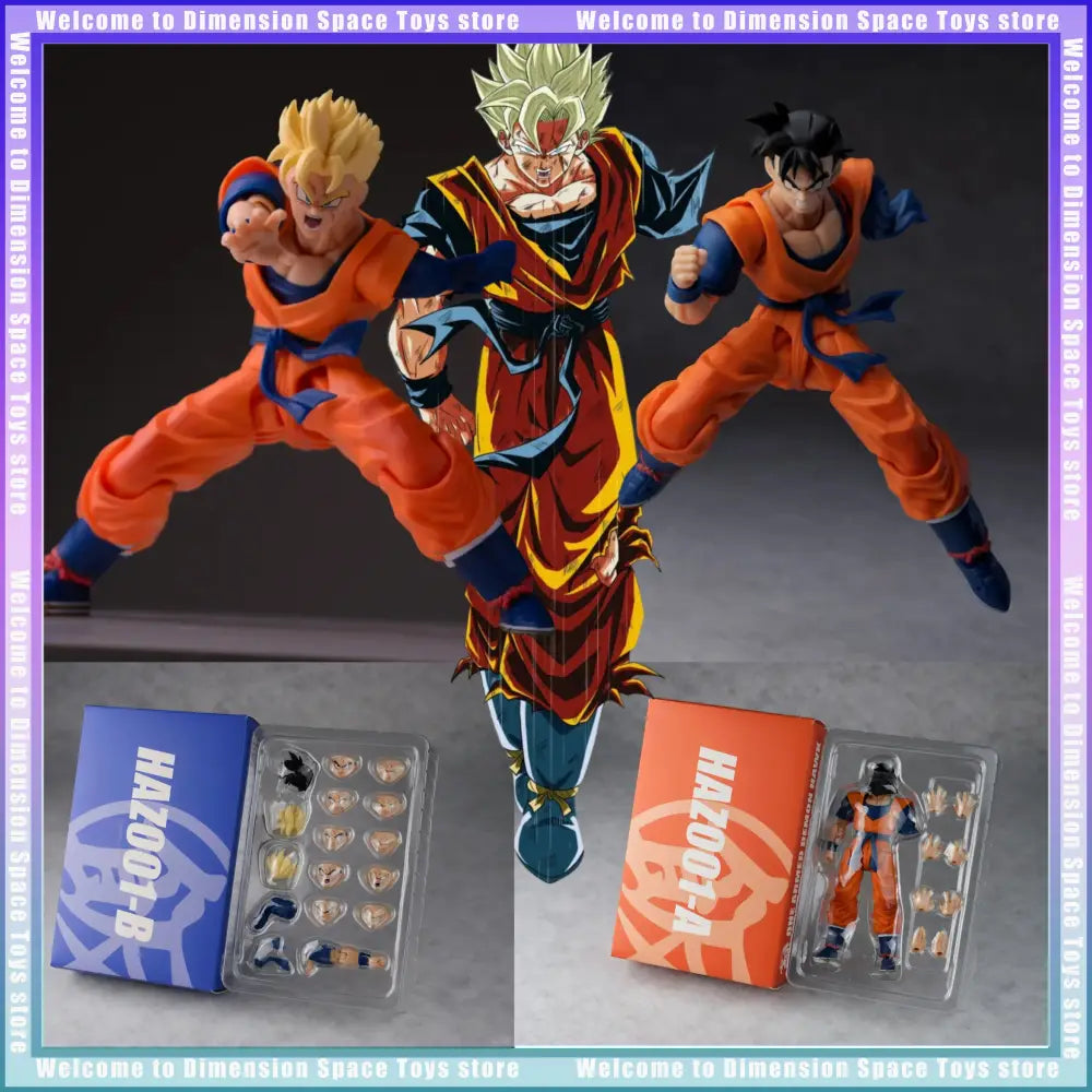 Dragon ball one-armed son gohan figure shf style featuring orange and blue super saiyan goku with detailed yellow armor accents