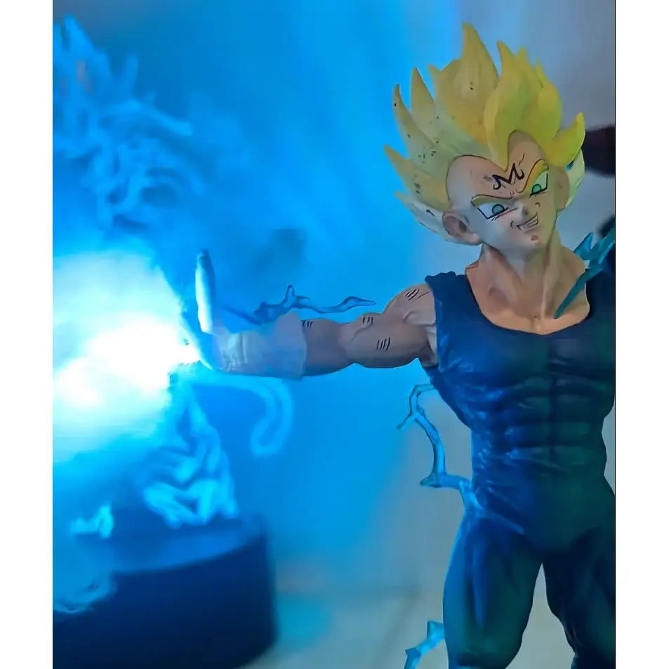 Dragon ball vegeta super saiyan action figure night light with blue and yellow hair and dark blue tank top LED lamp