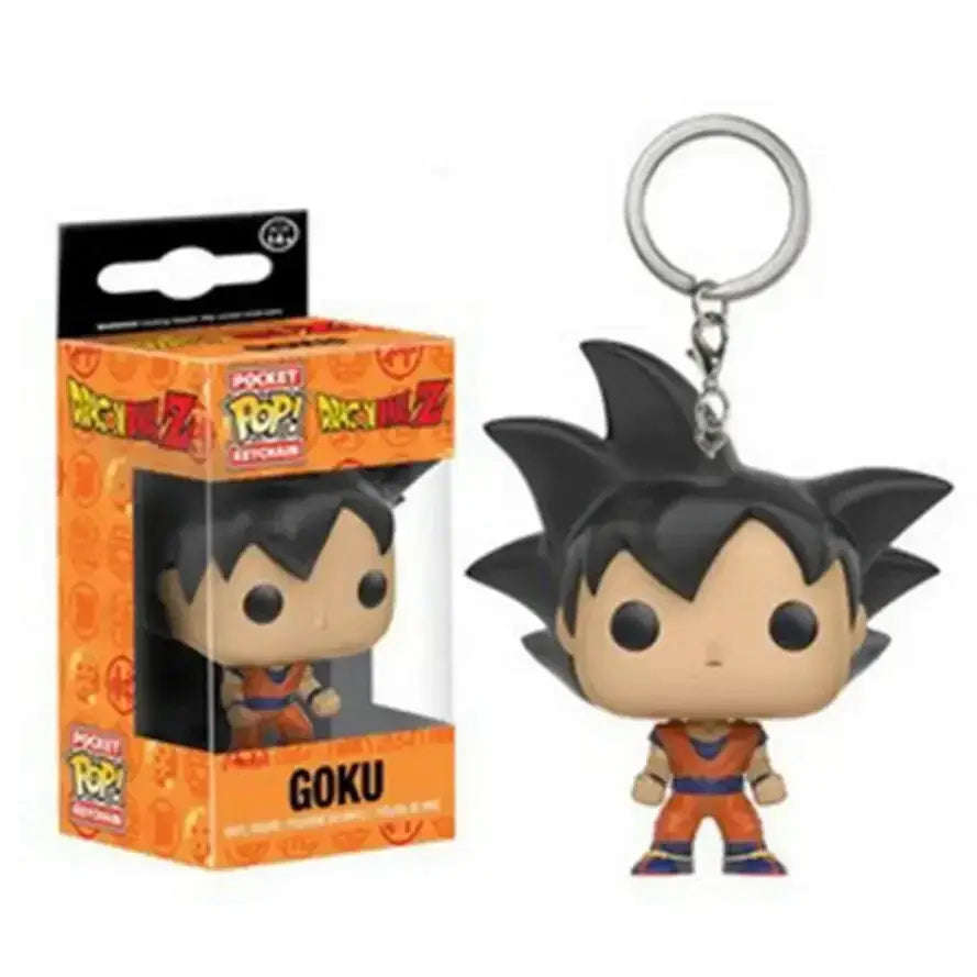 Orange and blue goku pvc figure keychain from pocket pop dragon ball z collectible model