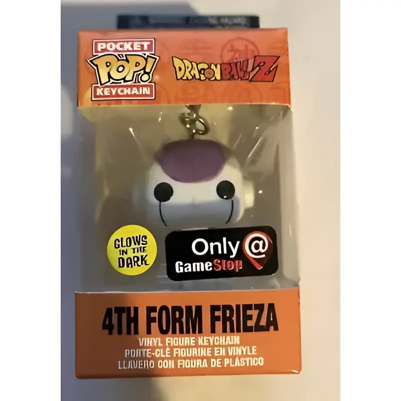 Dragon ball z collectible white and purple pvc figure keychain of frieza fourth form with glowing eyes
