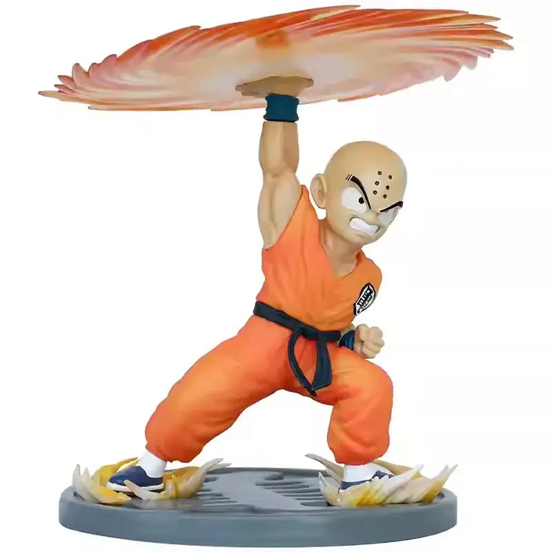 Dragon ball z krillin 3d led lamp with multi-color touch features krillin figurine holding a fiery disc above his head