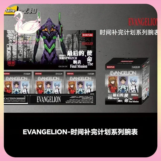 Purple and green evangelion unit-01 figure with metallic armor details from evangelion asuka blind box wrist watch blind box series