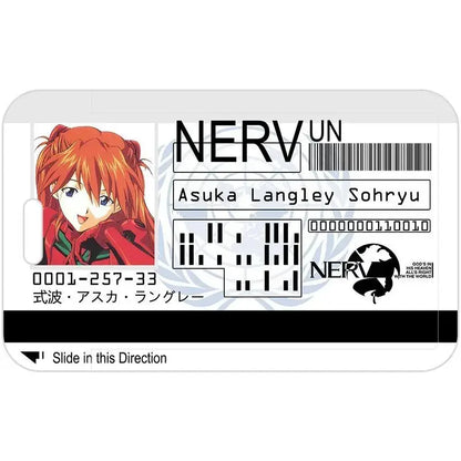 White plastic evangelion ayanami rei card holder featuring asuka langley sohryu portrait in red uniform