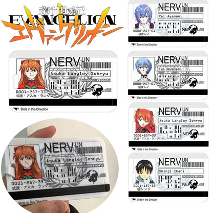 White plastic card holder featuring anime character asuka langley soryu with black text and barcode for evangelion ayanami rei card