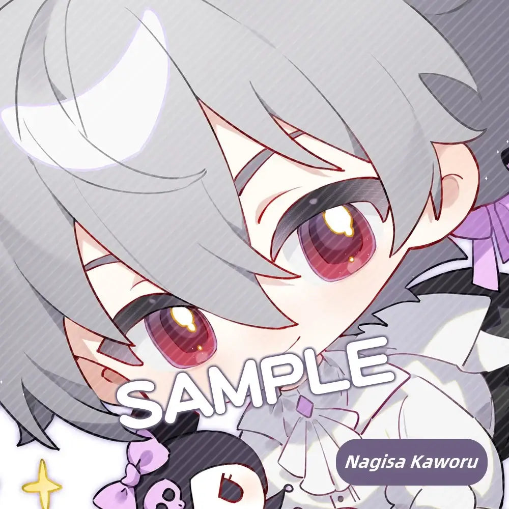 Evangelion character keychain featuring a chibi anime character with silver hair and red eyes on a cute pendant key ring