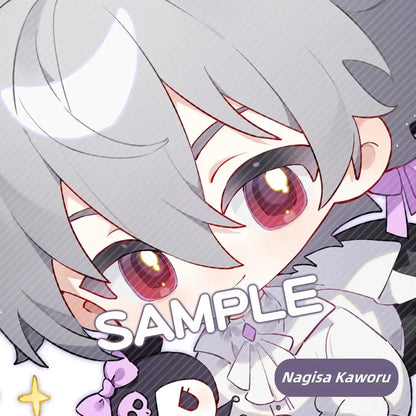 Evangelion character keychain featuring a chibi anime character with silver hair and red eyes on a cute pendant key ring