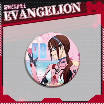 Pink and black evangelion eva acrylic stand featuring a girl in pink pilot suit with number 08 on her chest double-sided acrylic