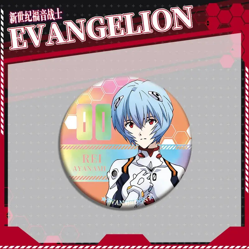 Circular acrylic stand featuring rei ayanami from evangelion eva acrylic stand set with light blue hair and white plugsuit