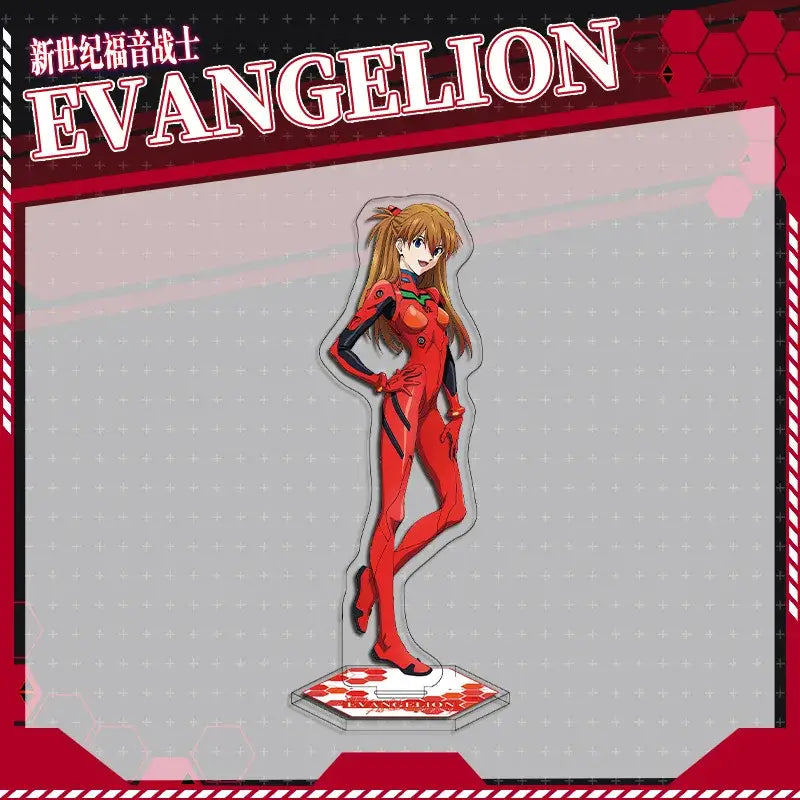 Red and black evangelion eva acrylic stand with a glossy finish double-sided acrylic stand for display