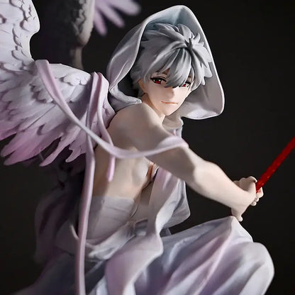 Evangelion nagisa kaworu pvc statue 28cm 1/7 scale detailed white lavender angel figurine holding red staff