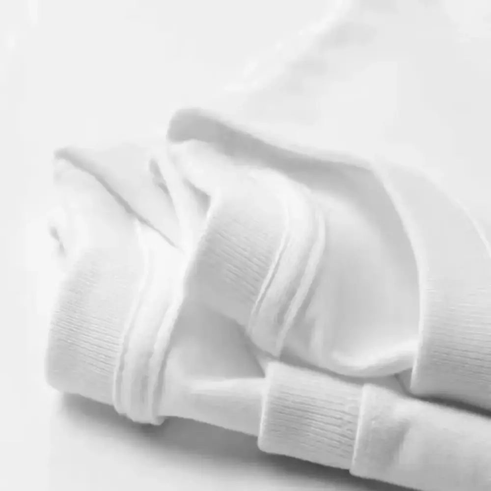 White ribbed knit turtleneck sweater with folded cuffs paired with evangelion shinji oversized 100% cotton t-shirt