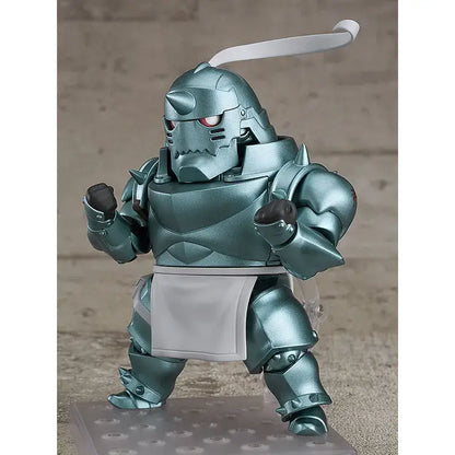 Metallic teal alphonse elric fullmetal alchemist pvc figure with red eyes and white apron 10cm with box