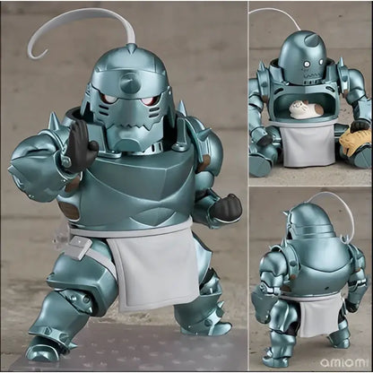 Fullmetal alchemist alphonse elric pvc figure 10cm metallic teal armored design with white apron and red eyes in box