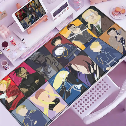 Fullmetal alchemist ed elric mouse pad xxl with vibrant anime panels glossy finish and anti-slip backing