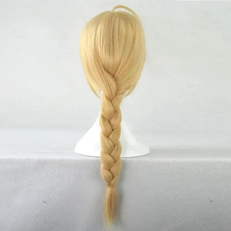 Fullmetal alchemist edward elric cosplay wig with a blonde 55cm synthetic braid ponytail