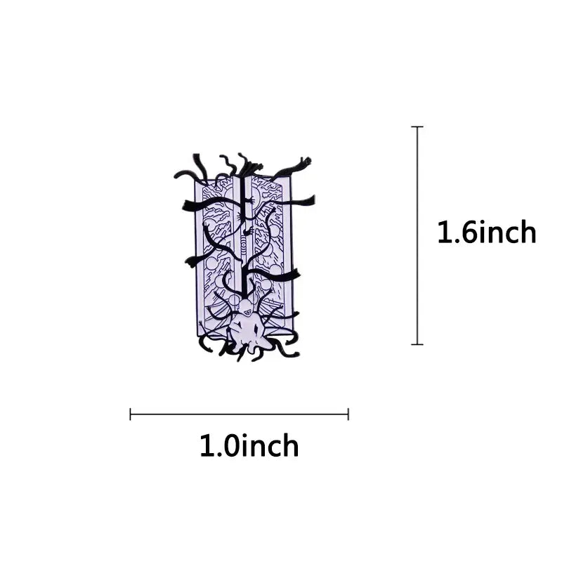 A fullmetal alchemist gate of truth enamel pin featuring a purple and black intricate design with branching tendrils