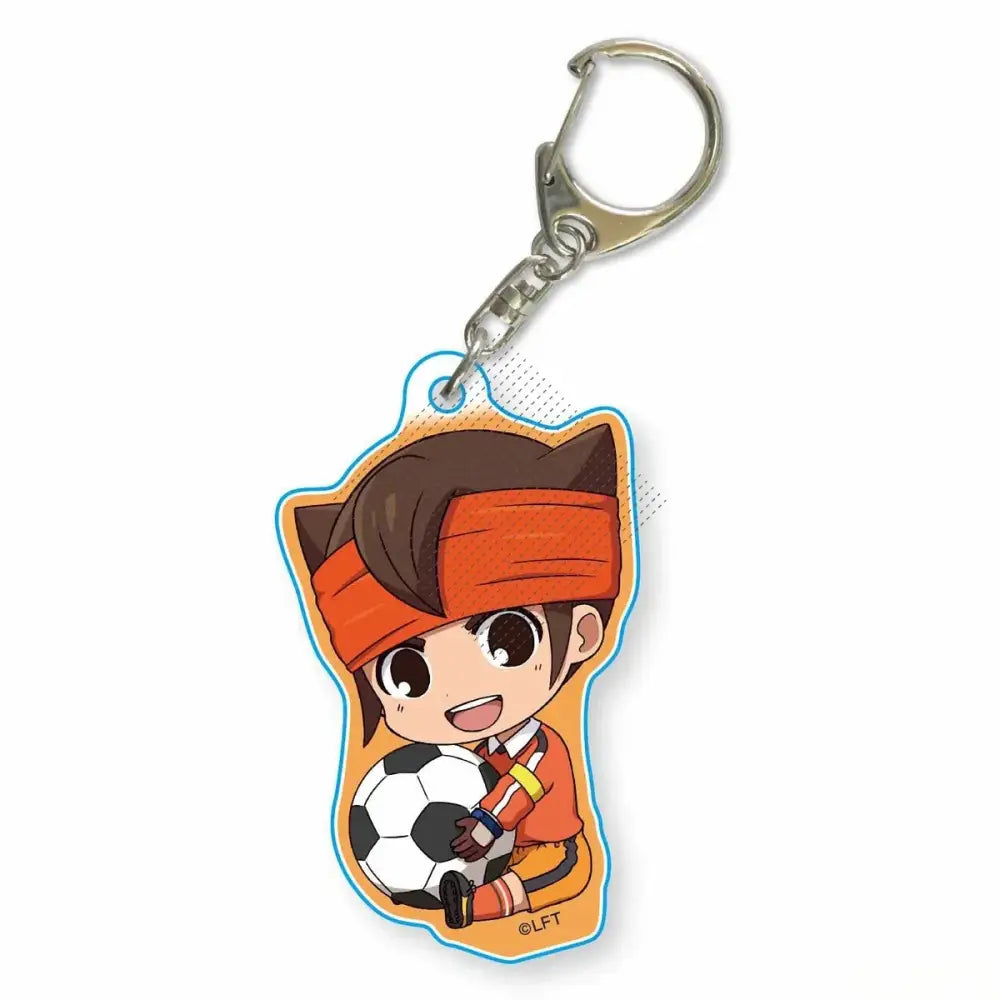 Orange and black game inazuma eleven 11 acrylic soccer character keychain with silver metal clasp for gift