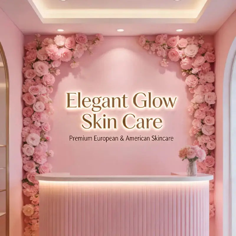 Pink floral wall decor with artificial roses framing illuminated elegant glow skin care generic anime custom 3d led sign with free design and final price