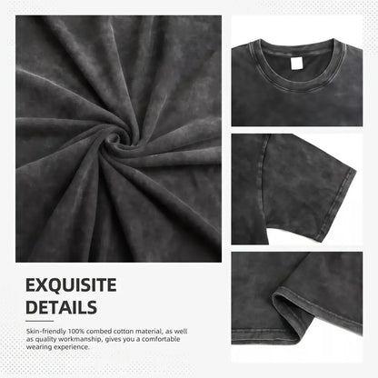 A dark gray gengar ghost oversized t-shirt made of 100% combed cotton with soft textured fabric and a subtle faded pattern