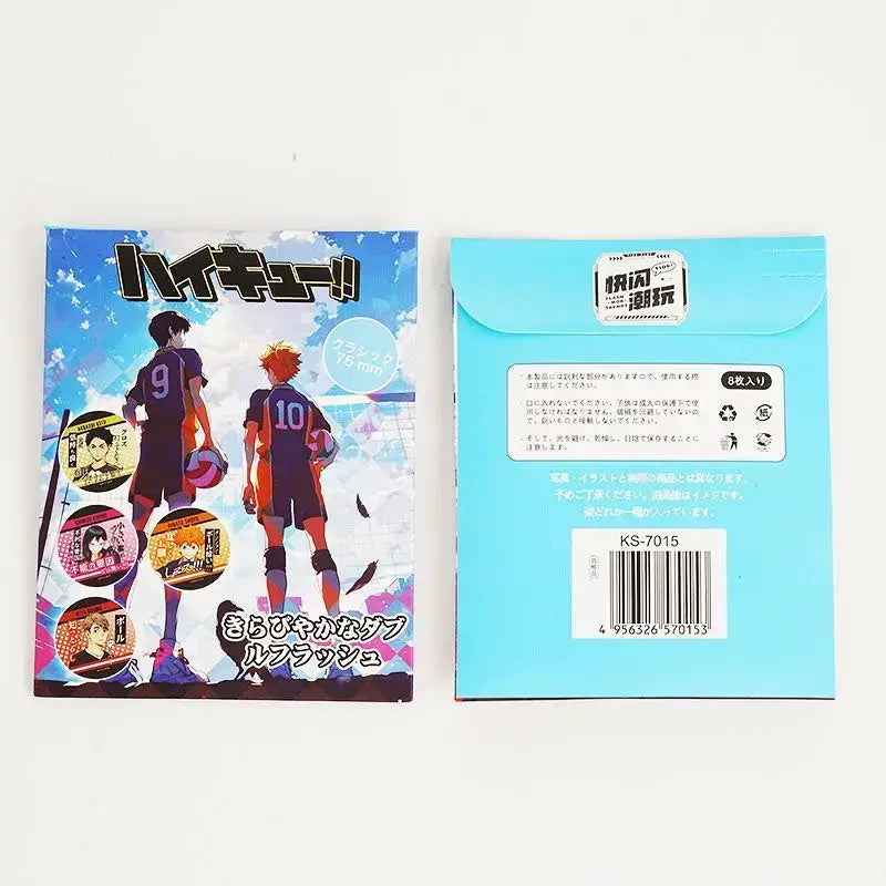 Blue haikyu volleyball boys blind box with anime characters and japanese text on front and light blue back panel