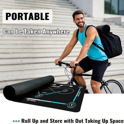 Haikyuu Kageyama volleyball training mat rubber pad black with teal markings and numbered zones non slip 150x90cm