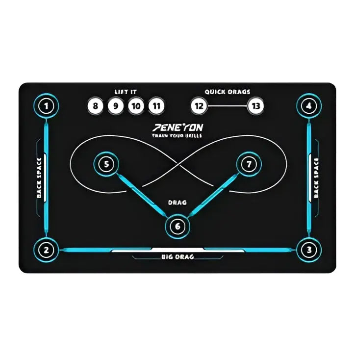 Black haikyuu kageyama volleyball training mat with teal glowing lines and numbered zones rubber pad non-slip 150x90cm