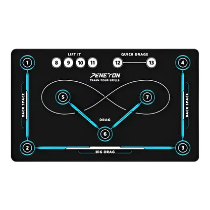 Black haikyuu kageyama volleyball training mat with teal glowing lines and numbered zones rubber pad non-slip 150x90cm