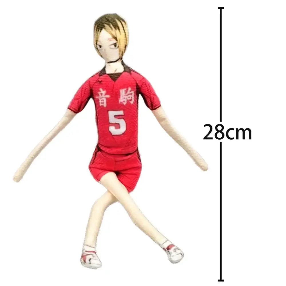 Haikyuu Tobio Kageyama plush doll 28cm wearing red jersey with number five and matching shorts and sneakers
