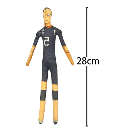 28cm tall tobio kageyama plush doll in dark gray and yellow volleyball uniform with number 5 soft plush toy