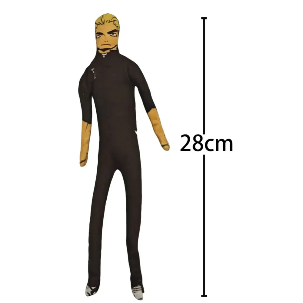 Haikyuu Tobio Kageyama plush doll with soft black body and yellow face arms and legs standing 28cm tall