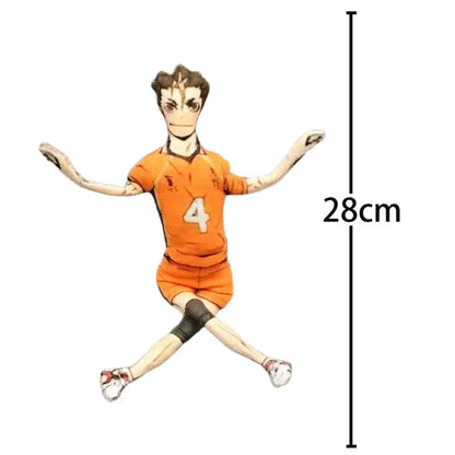 Orange volleyball player plush toy with number 4 jersey haikyuu tobio kageyama soft plush doll