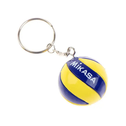 Haikyuu volleyball keychain pvc ornament in yellow and blue with silver metal ring for fan accessories