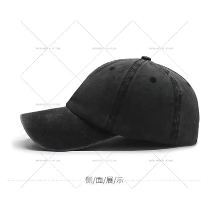 Black denim hello kitty distressed dad hat with curved brim and stitched panels embroidered kawaii design