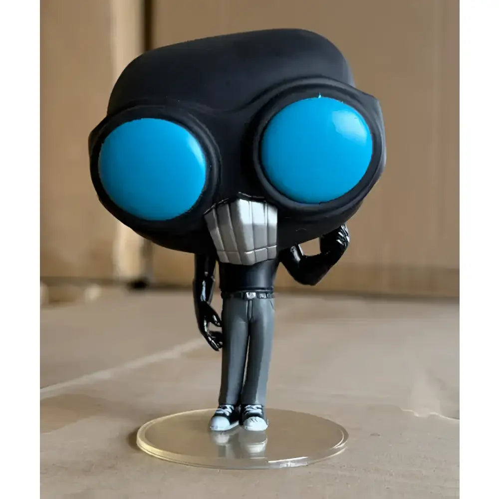 High quality sword art online kirigaya kazuto black funko pop figure with blue eyes and silver metallic mouth on clear base
