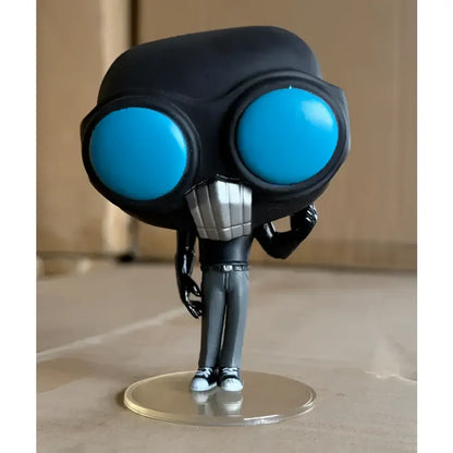 High quality sword art online kirigaya kazuto black funko pop figure with blue eyes and silver metallic mouth on clear base