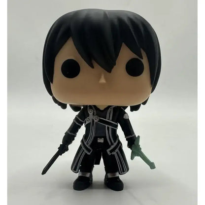 High quality sword art online black and silver kirito funko pop figure holding two swords collectible toy