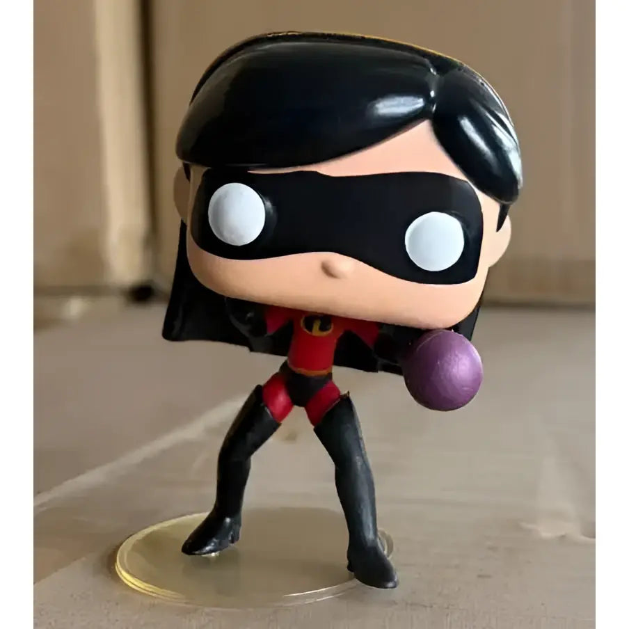 High quality sword art online action figure of black-haired superheroine in red and black suit holding purple orb