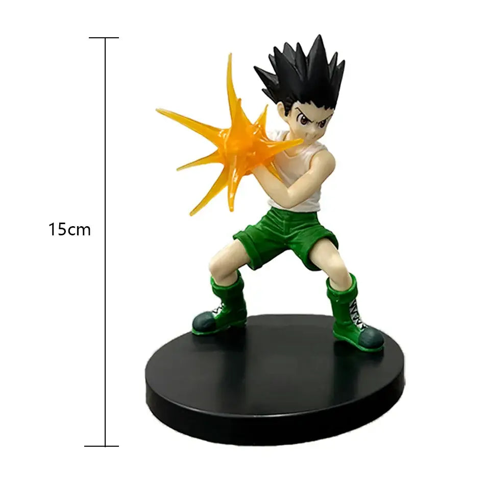 Hunter x hunter chrollo lucilfer pvc figure 15cm tall dynamic gon freecss pose with energy blast and green outfit