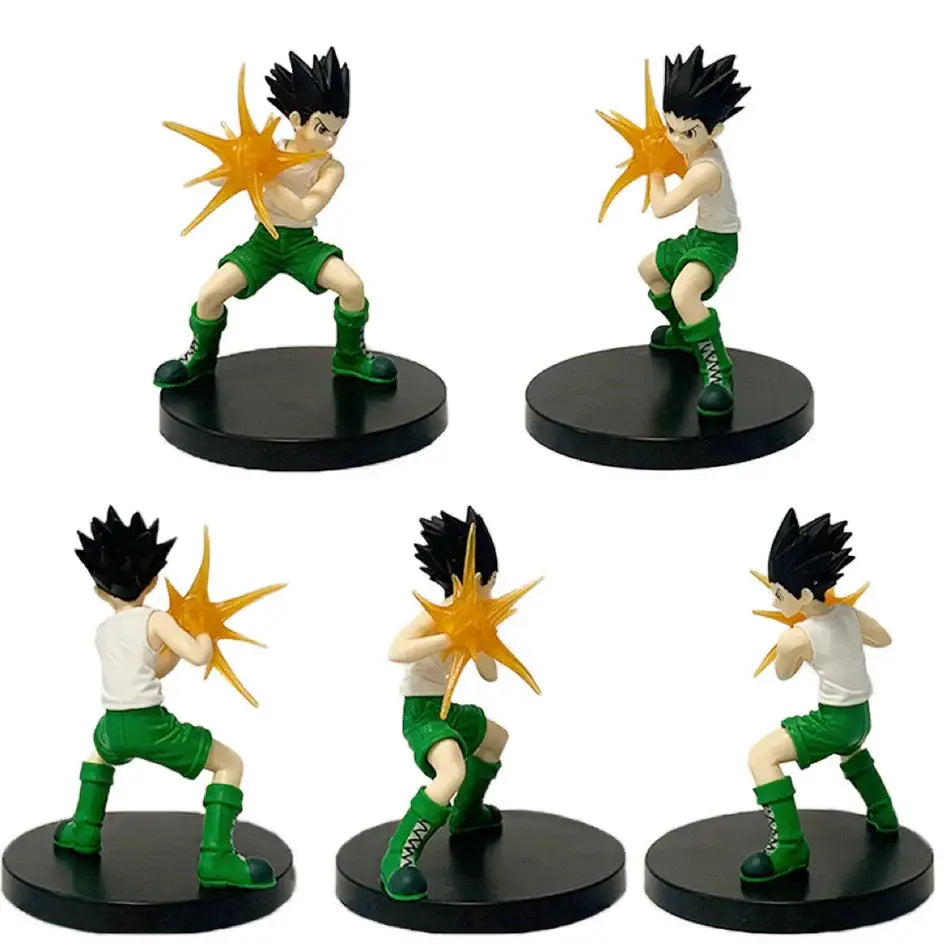 Hunter x hunter chrollo lucilfer pvc figure 15-23cm with green and white outfit holding orange energy blast action figure