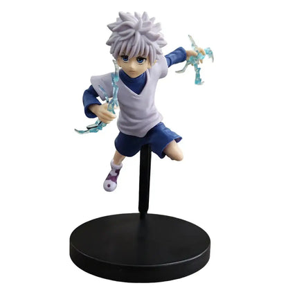 Hunter x hunter chrollo lucilfer pvc figure detailed collectible model of young boy with silver hair and blue energy weapons