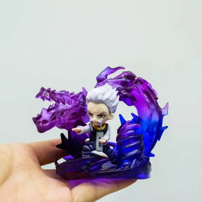 Hunter x hunter killua zoldyck blind box anime figure featuring a translucent purple and blue dragon-themed chibi character