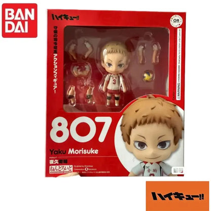 In stock original bandai gsc nendoroid haikyuu yaku morisuke figure with blonde hair white red jersey number 3 black shorts and accessories
