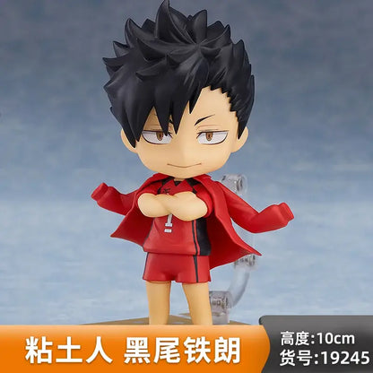 In stock original bandai gsc nendoroid haikyuu kuroo tetsurou chibi figurine in red volleyball uniform number one