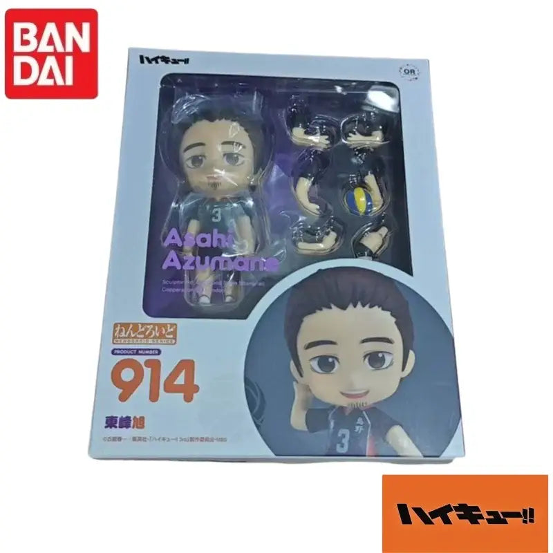 In stock original Bandai Gsc Nendoroid Asahina Azumane figure in black and blue volleyball jersey number 3 collectible