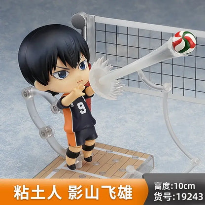 In stock original Bandai Gsc Nendoroid haikyuu black-haired blue-eyed volleyball figure in orange black number 9 uniform