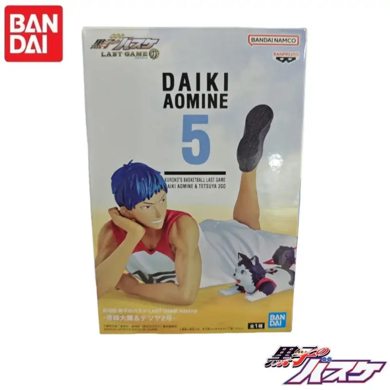 Aomine daiki figure in red and white jersey from kuroko basketball last game by bandai namco with kuroko tetsuya tag