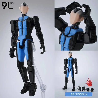 Blue and black invincible boy conquer multi-jointed poseable action figure with sleek futuristic design and printed details