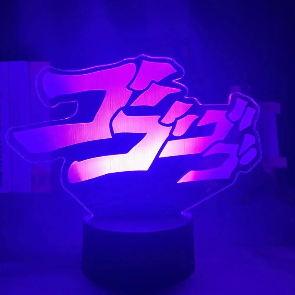 Jojo’s bizarre adventure 3d led lamp with purple and blue illumination and 7-color touch control night light